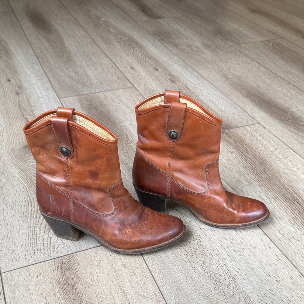 Frye Brown Leather Ankle Boots
